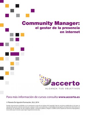 cover image of Community manager, el gestor de la presencia en Internet